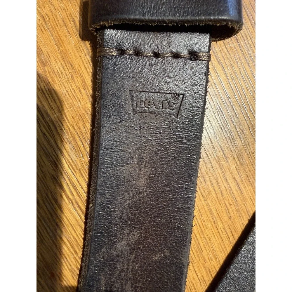 Levi's Genuine Leather Belt 3X 50-52‎ Brown Gunmetal Buckle Mens